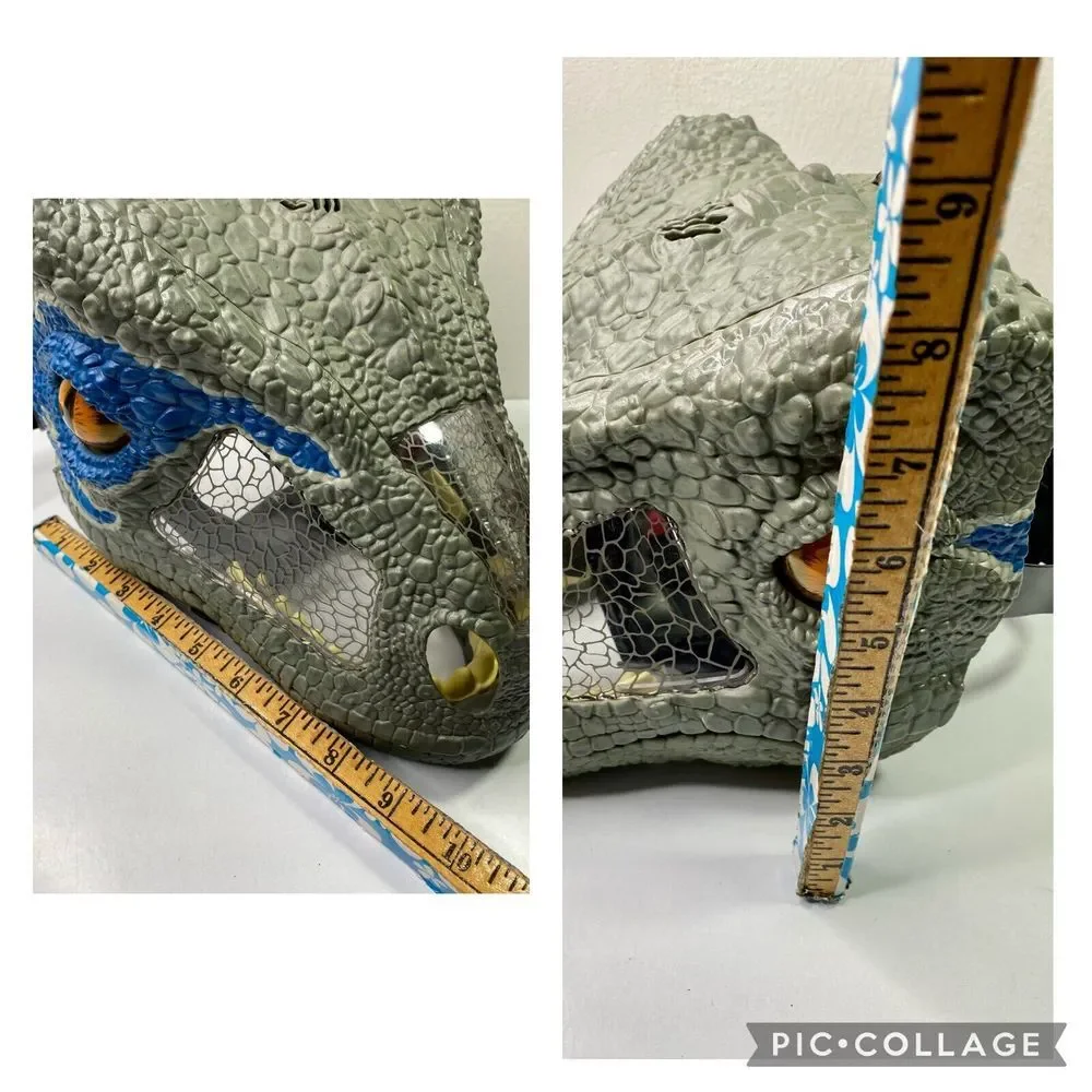 Jurassic World Dinosaur Mask Chomp‎ N Roar Helmet Velociraptor Blue Raptor 2017